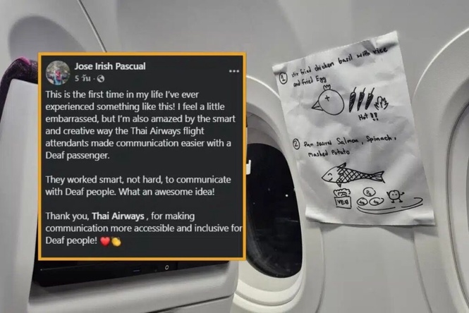 Image from: Penumpang pekak puji cara kreatif Thai Airways bantu pilih menu
