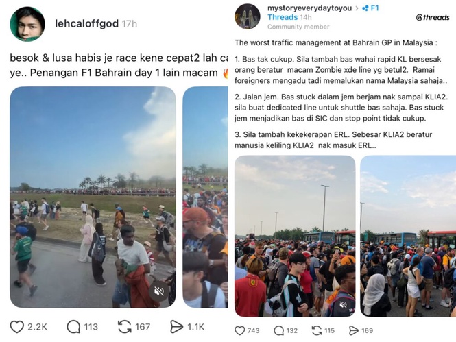 Image from: Pengunjung GP Bahrain mengeluh sukar dapatkan bas