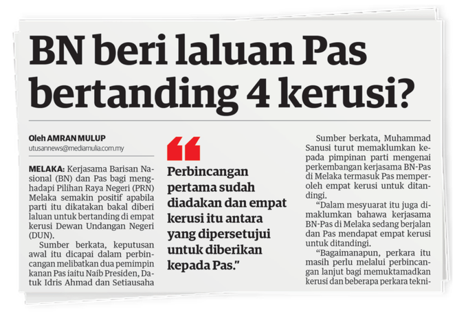 Image from: Pas sudah ada senarai calon empat DUN PRN Melaka