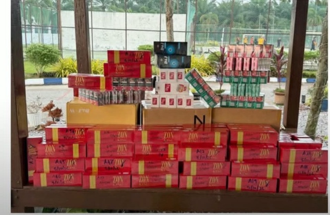 Image from: Polis rampas 148 karton rokok tidak bercukai